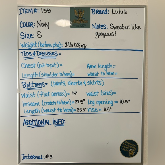 Lulu’s Comfy Cutie Chenille Sweater Pants – Midnight Blue, Size S - Picture 5 of 5